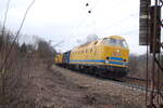 229 181-3 mit Bauzug nahe Ulm am 31.03.2009.