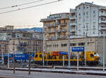 Das TESMEC Oberleitungs- Instandhaltungsfahrzeug OCPD001 der RFI (Rete Ferroviaria Italiana) , eingestellt als 99 83 9131 093-0 I-RFI, steht am 16.07.2022 beim Bahnhof Messina Centrale.